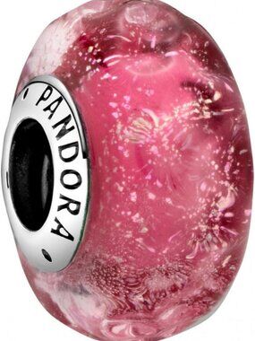 Wavy Pink Murano Glass Charm - Unique Handmade Jewelry for Bracelets & Necklaces